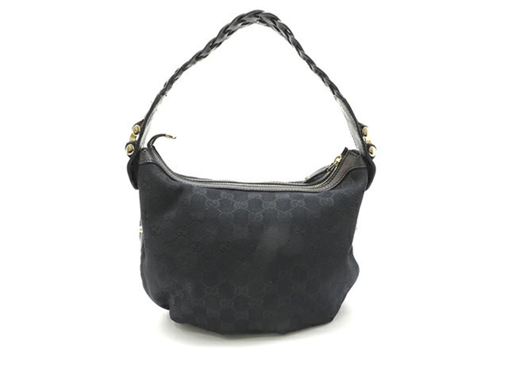 Gucci bag GG canvas Hobo black leather